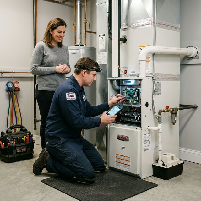 Technician on residential call